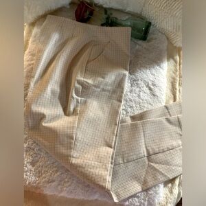 WORTHINGTON - Tan/wt plaid slim ankle pants. Sz 10